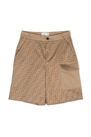 Bermuda junior in gabardina stretch beige FENDI KIDS | JMF462AQSPF1F4G